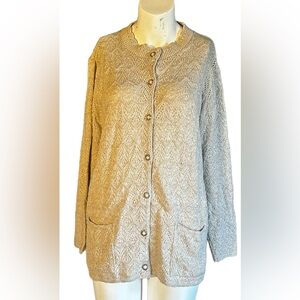 Vintage Open Knit “Huntington Ridge” Beige Cardigan